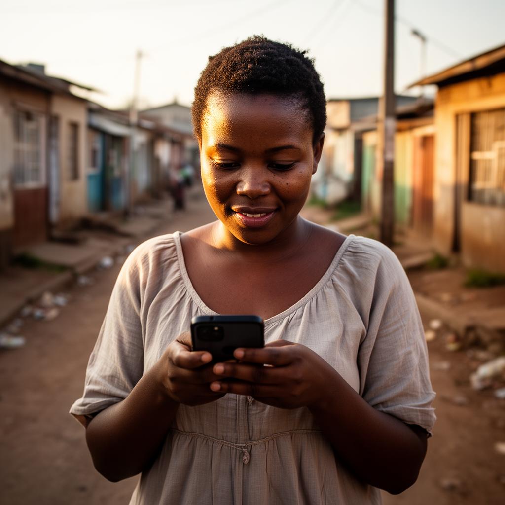 A Serva customer requesting a provider on her phone
