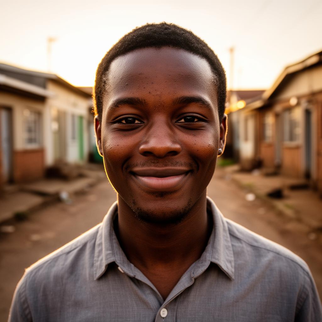 A young entrepreneur from Tembisa at golden hour